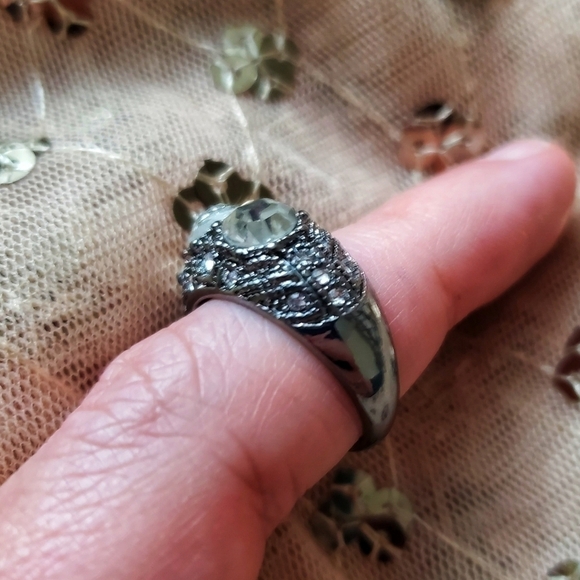 Frozen Glacier White Topaz Gold Filled Ring Sz 7 - Picture 3 of 4